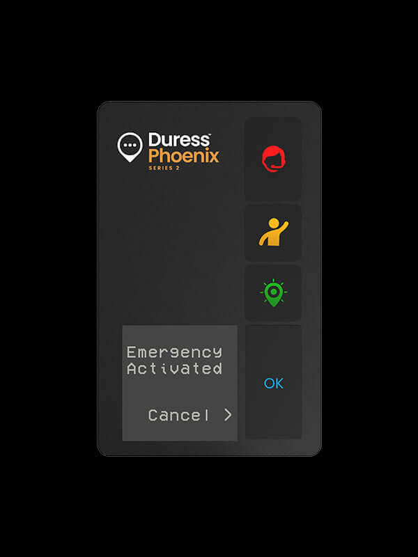 Compact duress alarm for team safety and lone worker protection
