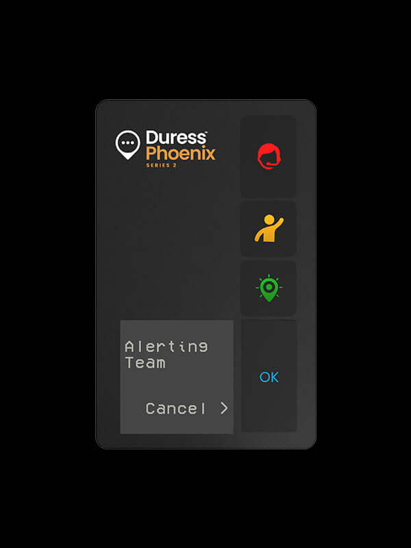 Duress Phoenix device with panic button for lone worker safety