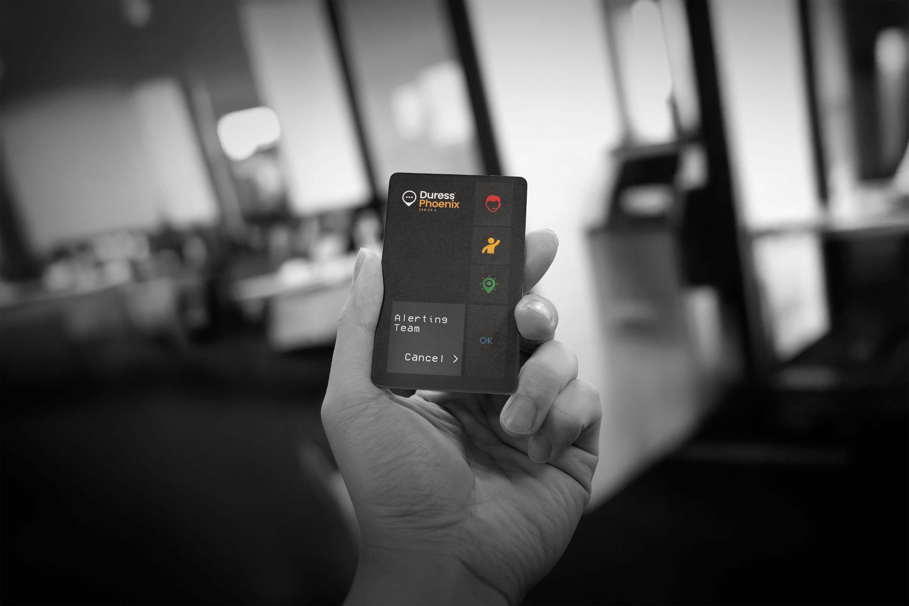 Duress Phoenix 2 showing best personal alarm for healthy workplace environments